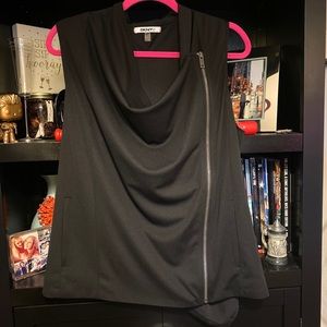 Black Zipper Vest by DKNYC, Size M